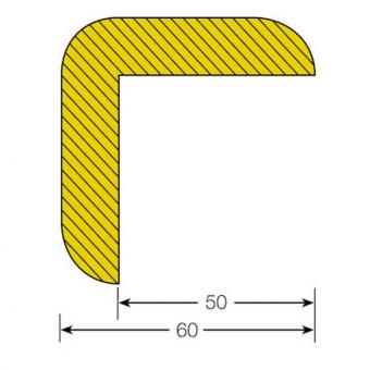 MORION-Prallschutz, Winkelform, Kantenschutz 60/60 mm, schwarz/gelb, selbstklebend, Länge: 1000 mm 