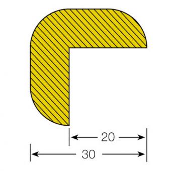 MORION-Prallschutz, Winkelform, Kantenschutz 30/30 mm, schwarz/gelb, magnetisch, Länge: 1000 mm 