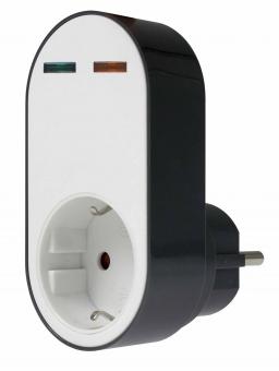 as - Schwabe 18611 Profi-Überspannungsschutz-Adapter Flash, Steckdose mit Schutz vor Überspannung, 230 V, 1 Stück, weiß 