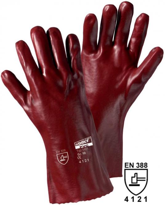 1481 PVC-Handschuh, 35cm, rotbraun (12 Paar) 