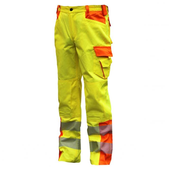 NEU! ELDEE YO-HiViz Bundhose, Warnschutzhose,  	gelb/orange mit Reflexsteifen, Gr. 48 - 62 