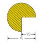 MORION-Prallschutz, Kreis, Kantenschutz 40/40 mm, gelb / schwarz, selbstklebend, Länge: 1000 mm 5