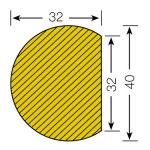 MORION-Prallschutz, Kreis, Flächenschutz 32/40 mm, gelb / schwarz, selbstklebend, Länge: 1000 mm 