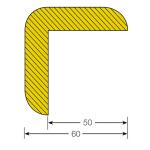 MORION-Prallschutz, Winkelform, Kantenschutz 60/60 mm, schwarz/gelb, magnetisch, Länge: 1000 mm 