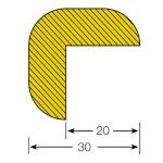 MORION-Prallschutz, Winkelform, Kantenschutz 30/30 mm, schwarz/gelb, magnetisch, Länge: 1000 mm 