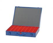 Kleinteile-Koffer aus Metall mit 48 Einsatzboxen, blau 