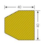 MORION-Prallschutz, Trapezform, Flächenschutz 40/40 mm, schwarz / gelb, magnetisch, Länge: 1000 mm 